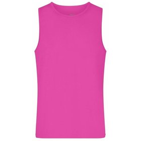 James & Nicholson - Herren Funktions-Tanktop JN738, pink, Größe S