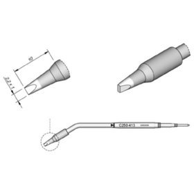 JBC - Lötspitze Serie C250, Meißelform, C250413/2,2 x 1mm, gerade