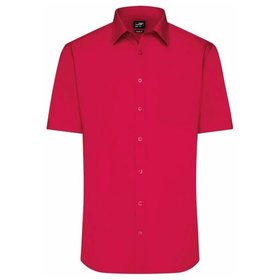 James & Nicholson - Herrenhemd Poplin Kurzarm JN680, rot, Größe 4XL