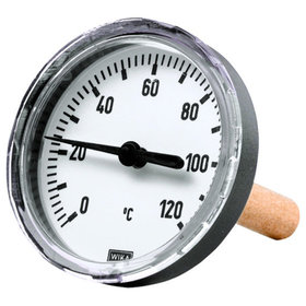 RIEGLER® - Bimetallthermometer, G 1/2" hinten, Tauchschaftlänge 40mm Ø63, bis 120°C