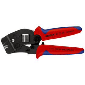 KNIPEX® - Selbsteinstellende Crimpzange für Aderendhülsen mit Fronteinführung brüniert, mit Mehrkomponenten-Hüllen 190 mm 975308