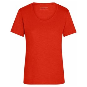 James & Nicholson - Damen Slub Shirt JN977, tomaten-rot, Größe M