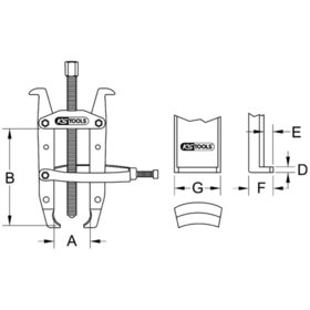 KSTOOLS® - Universal-Abzieher 2-armig mit Spannbügel, 110mm