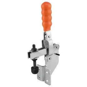 KIPP - SCHNELLSPANNER VERTIKAL STAHL, FUß ABGEWINKELT, KOMP:KUNSTSTOFF, ORANGE, M=M05X35