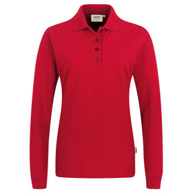 HAKRO - Damen Longsleeve-Poloshirt Mikralinar® 215, rot, Größe XS