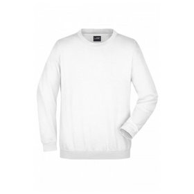 James & Nicholson - Sweatshirt Rundhals JN040, weiß, Größe L