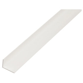 Alberts - Winkelprofil, ungleichsch., PVC weiß, LxBxHxS 1000 x 40 x 10 x 2 mm