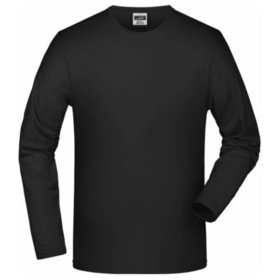 James & Nicholson - Elastic T-Shirt Langarm JN056, schwarz, Größe XL