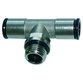 RIEGLER® - T-Einschraubverschraubung »value line« drehbar G 1/4" A, Messing vernickelt Ø6mm