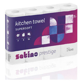 Satino - Küchenrolle Kamille Prestige, 26x22cm, 51Bl, 3-lagig, hochweiß, 4 Rollen