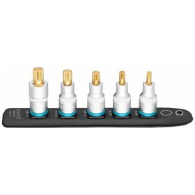 HAZET - SmartRail, Flexible Kunststoff-Steckleiste 990-SR/5, Vierkant 12,5mm (1/2"), Innen Vielzahn Profil XZN, M6, M8, M10, M12, M14, 5-teilig