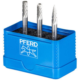 PFERD - HSS Frässtift Set 85 3-tlg. Zahnung 3 Ø 12mm Schaft-Ø 6mm universal mittel fein