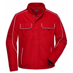 James & Nicholson - Workwear SoftshellJacke JN884, rot, Größe XS