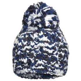 James & Nicholson - Flammgarn Pomponmütze MB7977, navy-blau/weiß, Einheitsgröße