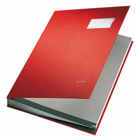 LEITZ® - Unterschriftsmappe 57000025 DIN A4 20 Fächer Graupappe rot