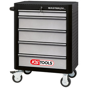 KSTOOLS® - MASTERline Werkstattwagen,mit 5 Schubladen schwarz/silber