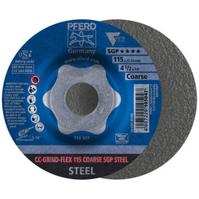 PFERD - CC-GRIND-FLEX Schleifscheibe 115x22,23 mm COARSE Speziallinie SGP STEEL für Stahl
