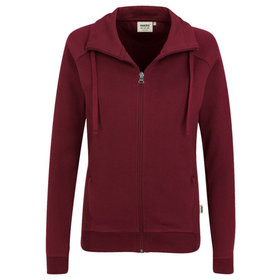 HAKRO - Damen Sweatjacke College 406, weinrot, Größe L