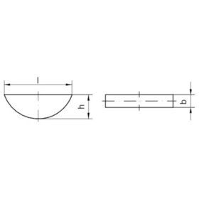 Scheibenfedern DIN 6888 Stahl C45+C blank ø10 27,35 x 11mm