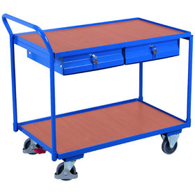 VARIOfit - Tischwagen 250kg, 1125 x 625 x 1010mm, 2 Schubladen , 2 Ladeflächen