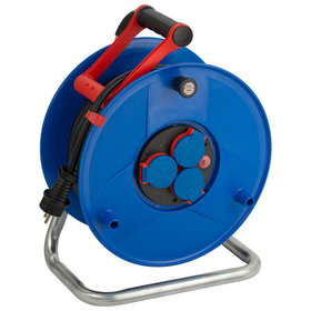 brennenstuhl® - Garant IP44 Gewerbe-/Baustellen-Kabeltrommel, 40m - Spezialkunststoff, blau
