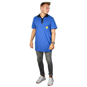 WETEC - ESD-Polo-Shirt light, mit schwarzem Kragen, Größe S, blau