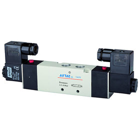 RIEGLER® - 5/3-Wegeventil elektropneumatisch »4V«, Mitte geschlossen, M5, 24 V DC