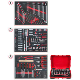 KSTOOLS® - Universal-Systemeinlagen-Satz für 3 Schubladen mit 341 Premium-Werkzeugen