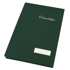 Soennecken - Unterschriftsmappe 1490 DIN A4 20Fächer Leinen grün