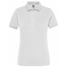 James & Nicholson - Damen Bio Workwear Poloshirt Stretch JN1805, weiß, Größe 3XL