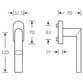 FSB - DK-Fenstergriff 34 1108, mit ovaler Rosette,VK7x24-38, DL-R, silber, F1 eloxiert