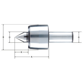 RÖHM - Körnerspitze mitlaufend HZA Pro zylindrisch 20mm