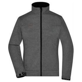 James & Nicholson - Damen Melange Softshelljacke JN1087, dunkel-melange, Größe L