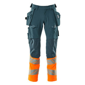 MASCOT® - Hose mit Hängetaschen - ACCELERATE SAFE - Dunkelpetroleum/hi-vis Orange, Gr. 76C48