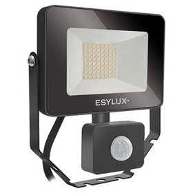 ESYLUX - LED-Strahler 10W OFL/AFL BASIC 3000K sw 1LED 1000lm IP65 mt Konv breitstrahlend