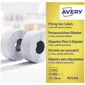 AVERY™ Zweckform - PLP1226 Preisauszeichner-Etiketten, 1-zeilig, 26 x 12mm, 10 Rolle/15.000 Etiketten, weiß