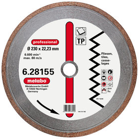 metabo® - Diamant-Trennscheibe, 230 x 1,7 x 22,23 mm, "professional", "TP", Fliese (628155000)