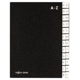 PAGNA® - Pultordner 24241-04 DIN A4 A-Z 24 Fächer Hartpappe schwarz