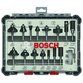 Bosch - 15-teiliges Fräser-Set, 6-mm-Schaft. Für Handfräsen (2607017471)