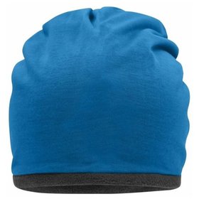 James & Nicholson - Jersey Beanie MB7131, hellblau/carbon, Einheitsgröße