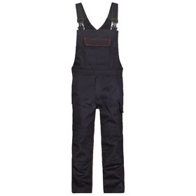 Dassy® - Dakota Flammhemmende Latzhose mit Kniepolstertaschen, schwarz, Schrittlänge Standard, Größe 42