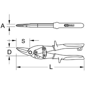 KSTOOLS® - Mini Blechschere, linksschneidend