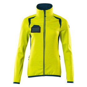 MASCOT® - Fleecepullover mit Reißverschluss - ACCELERATE SAFE - hi-vis Gelb/Dunkelpetroleum, Gr. XS