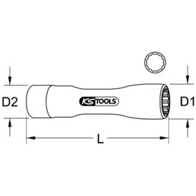 KSTOOLS® - 3/8" Stecknuss mit Schutzisolierung, XL, 11mm