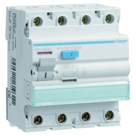 hager - FI-Schutzschalter A 4p 400V 40A 0,3A sel 4TE selektiver-Typ DIN-Schiene(REG)