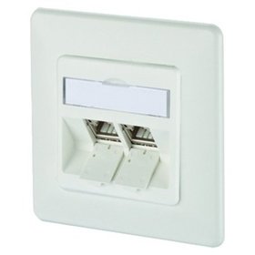 METZ CONNECT - Anschlussdose Cat6A UP 2xRJ45 Kanaleinb RAL9010 rws Schneidklemm designfähig