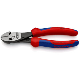 KNIPEX® - TwinForce® Hochleistungs-Seitenschneider schwarz atramentiert, mit Mehrkomponenten-Hüllen 180 mm 7372180