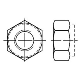 hohe 6kt.-Mutter nichtmet. Klemmteil, DIN 982 Edelstahl A2 blank M 5 KP