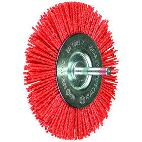 PFERD - Rundbürste ungezopft RBU Ø100mm Schaft-Ø 6 mm RED-Filament-Ø 1,27 Korn 80 Bohrmaschinen