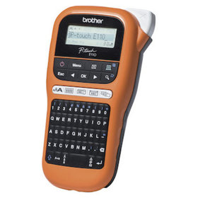 brother - Beschriftungsgerät P-Touch E110, orange, Qwertz/3,5-12mm, PTE110G1, Lief